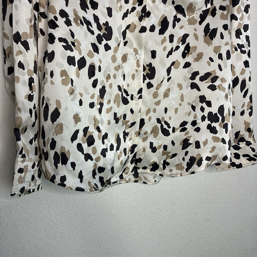Rails Rebel Abstract Animal Print Silk Button Up … - image 5